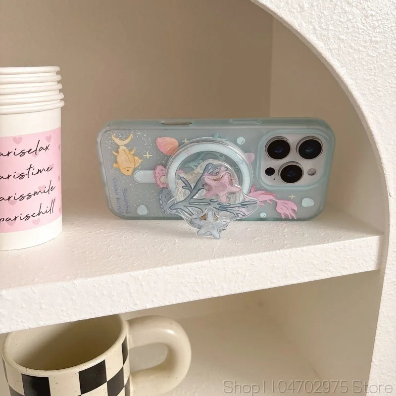 Ocean Coral Rotating Phone Grip