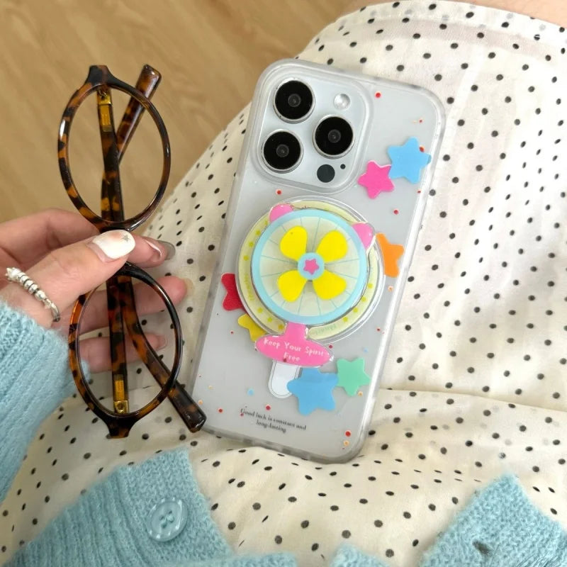 Rainbow Fan Phone Grip