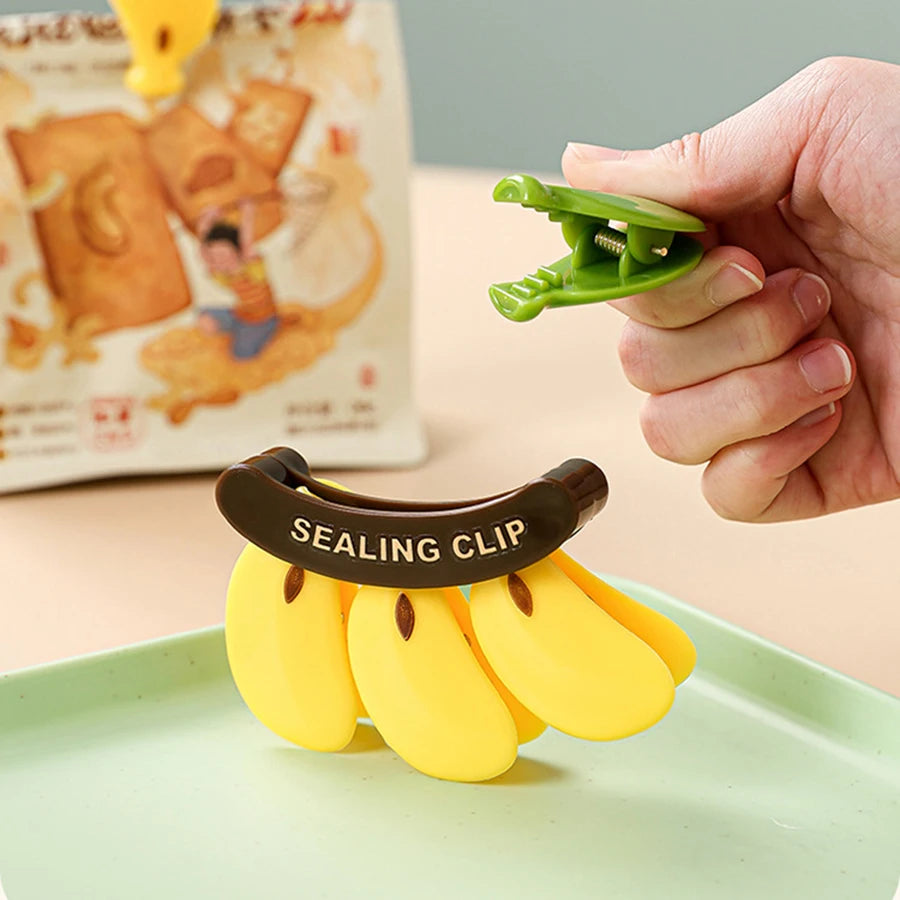 Banana Bunch Clip Magnet - Fruit Fridge Organizer with Sealing Clips