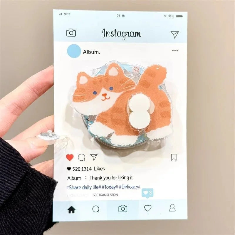 Cozy Ginger Cat Shake Phone Grip