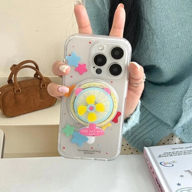 Rainbow Fan Phone Grip