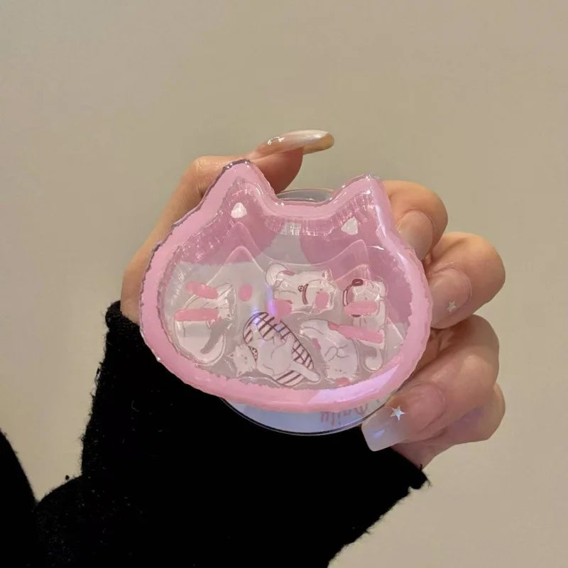 Pink Kitten Shake Phone Grip