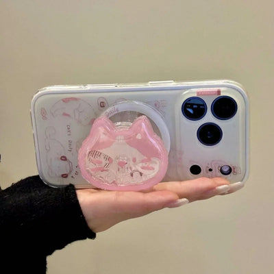 Pink Kitten Shake Phone Grip