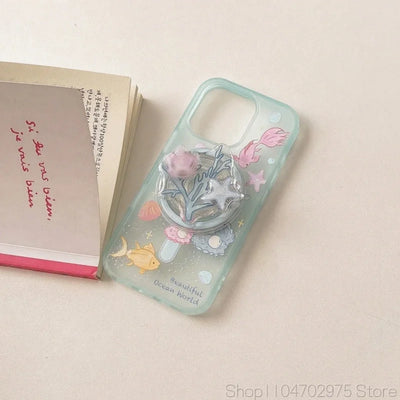 Ocean Coral Rotating Phone Grip