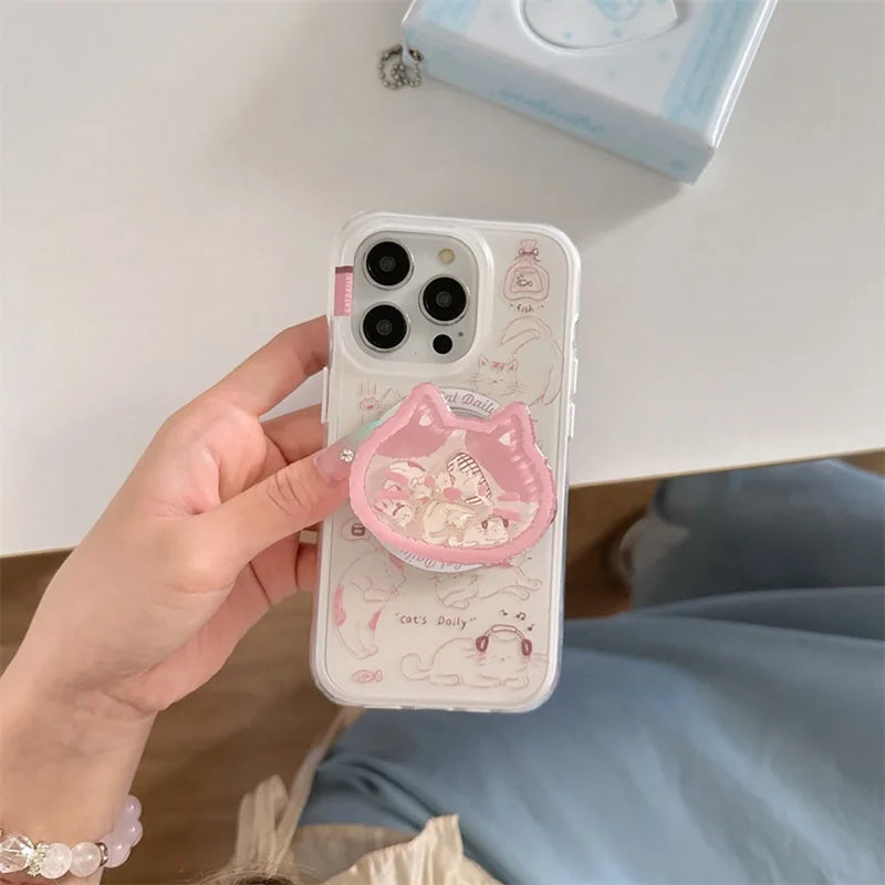 Pink Kitten Shake Phone Grip